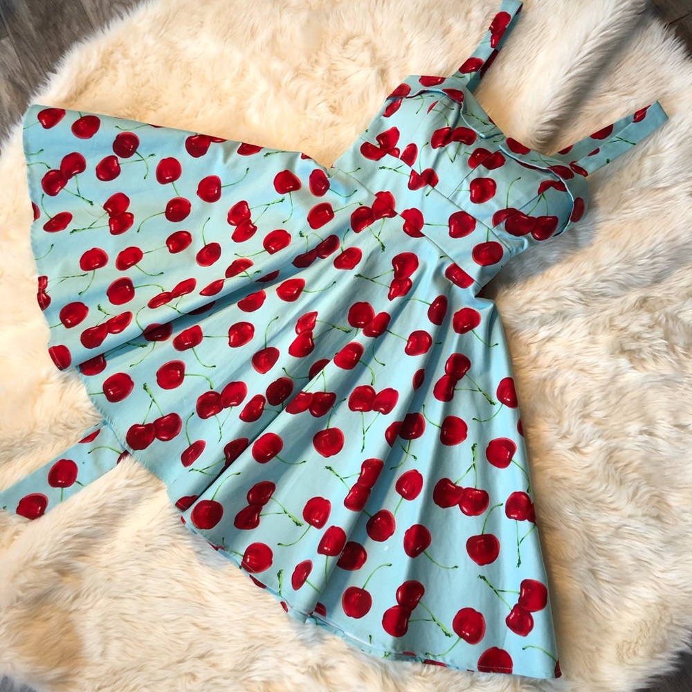 Cherry🍒Valentine Dress. Lxia. Small. Red and blue